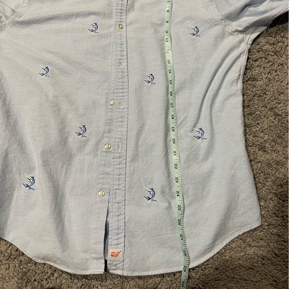 Vineyard Vines Marlin Embroidered Cotton Slim Fit Murray Shirt, Size Large - Picture 6 of 7